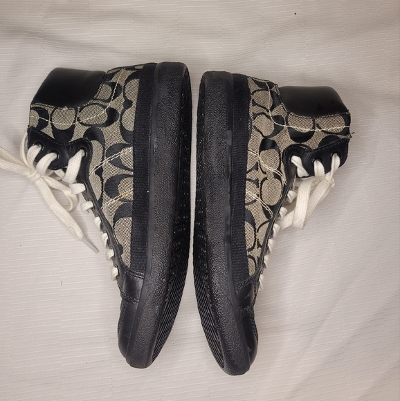 Coach Ellis High Top Signature Monogrammed Sneakers sz 6 - Picture 8 of 11
